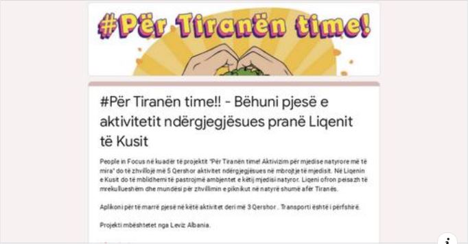 per tiranen time liqeni i kusit